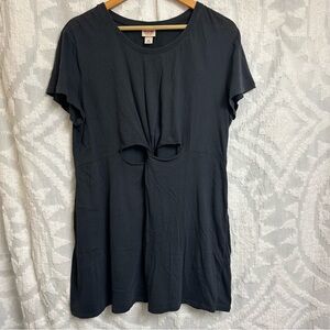 Mossimo Grey Twist Cutout Mini T-Shirt Dress